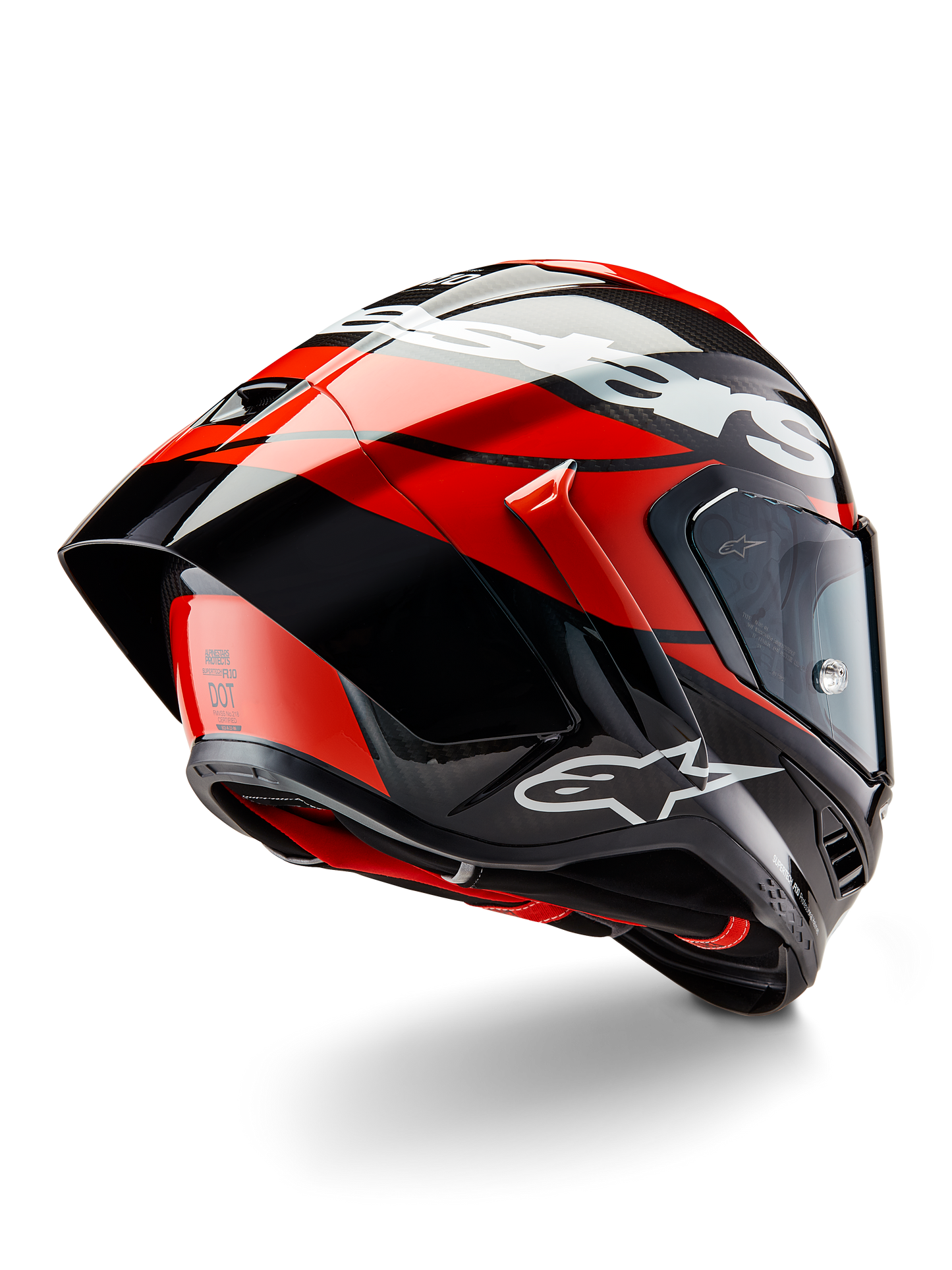 Casco Alpinestar Supertech R10 - Element - Carbono/Rojo/Blanco