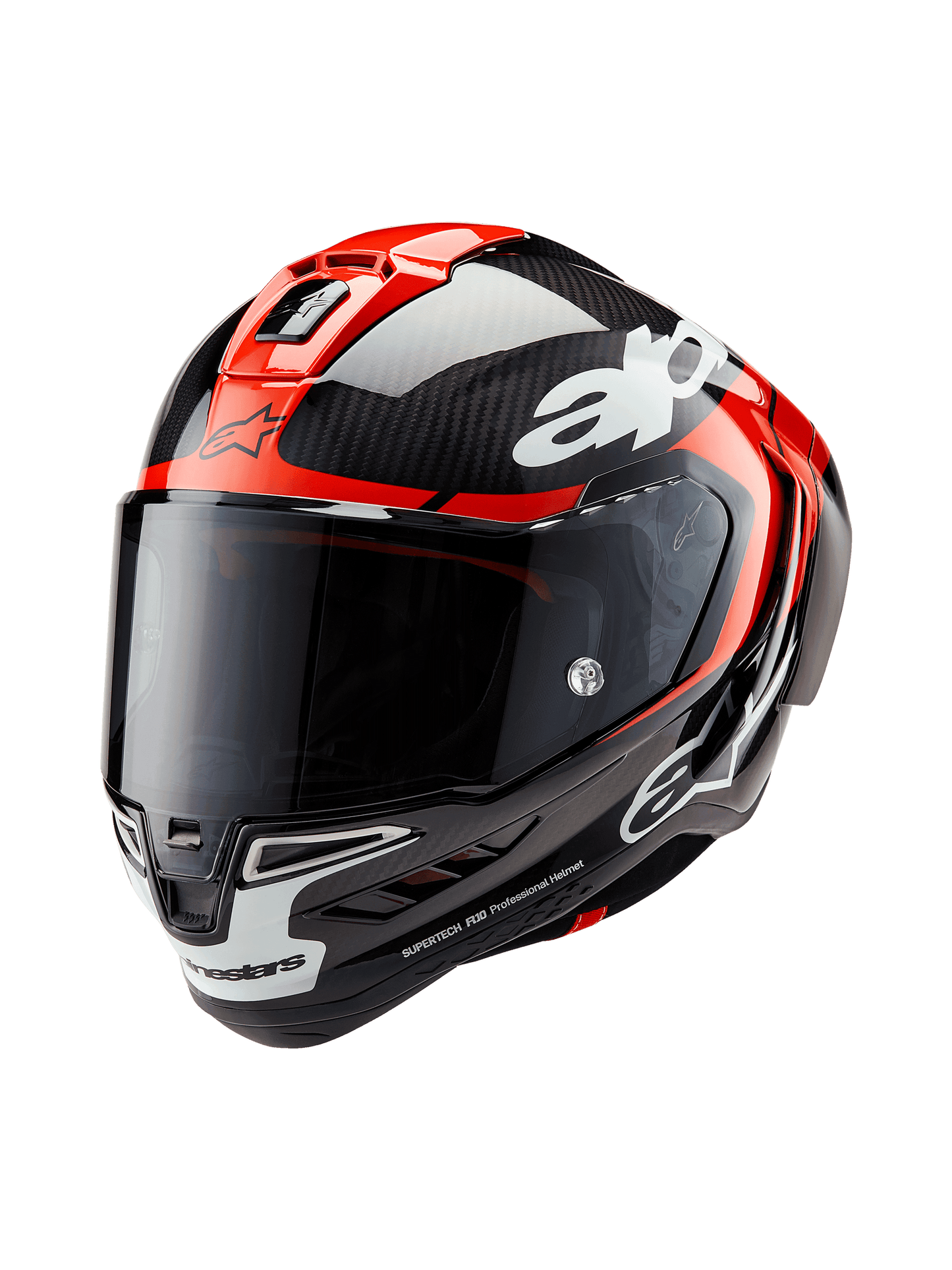 Casco Supertech R10 - Team - Negro/Rojo Carbón/Blanco Brillante