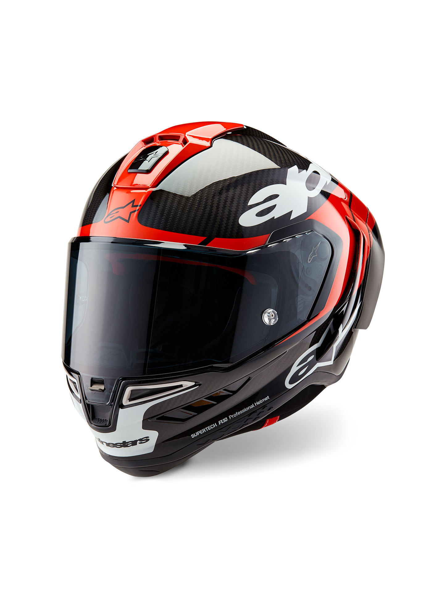 Casco Alpinestar Supertech R10 - Element - Carbono/Rojo/Blanco