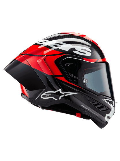 Casco Supertech R10 - Team - Negro/Rojo Carbón/Blanco Brillante