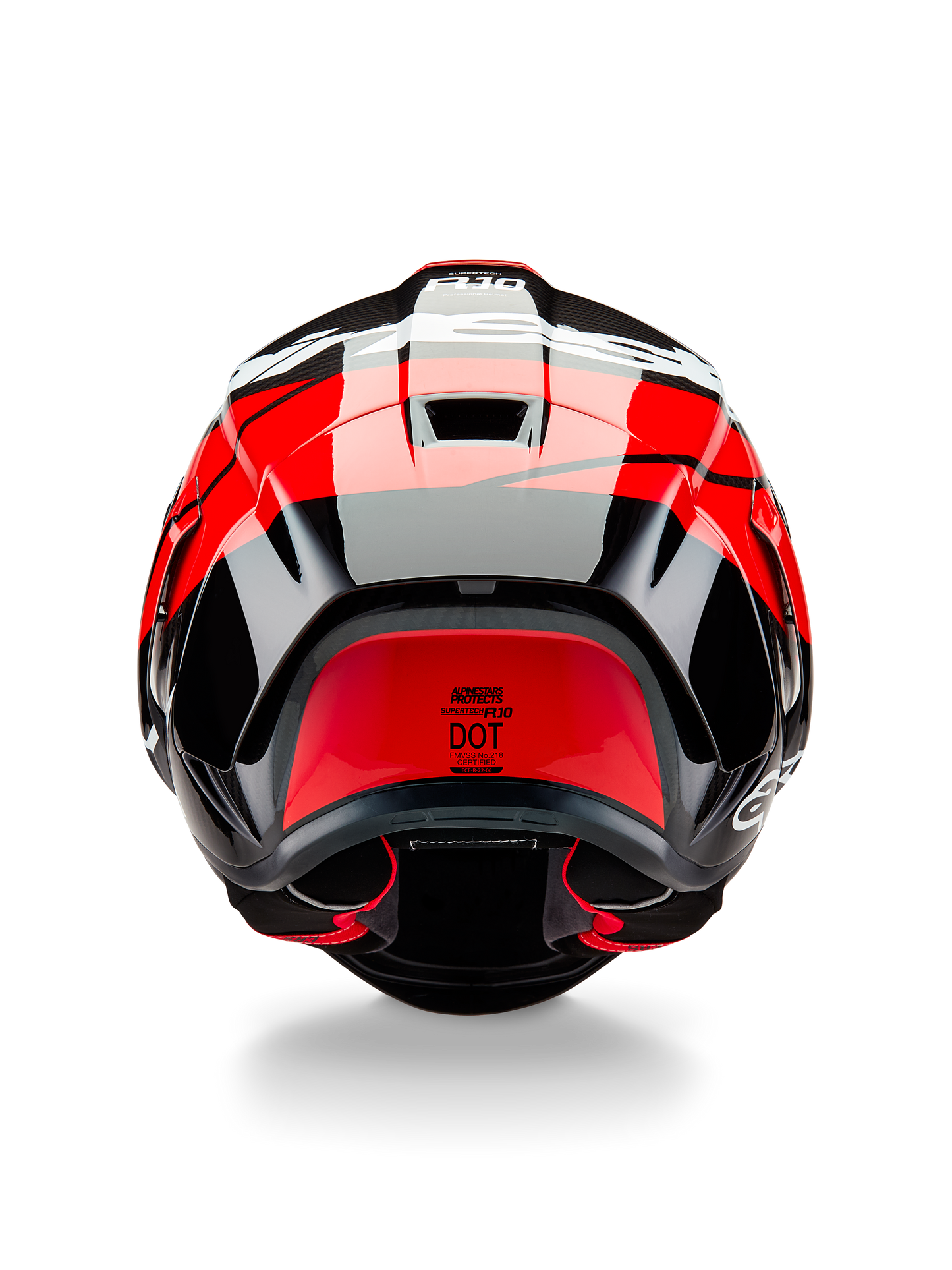 Casco Alpinestar Supertech R10 - Element - Carbono/Rojo/Blanco