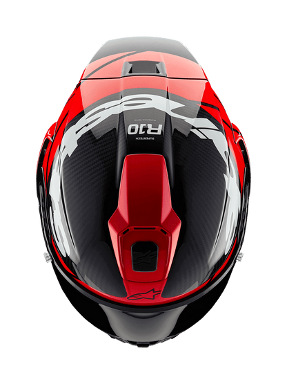 Casco Supertech R10 - Team - Negro/Rojo Carbón/Blanco Brillante