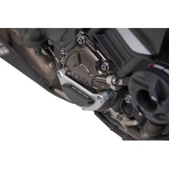 Engine Case Protector - Black/Silver - Yamaha - MT-