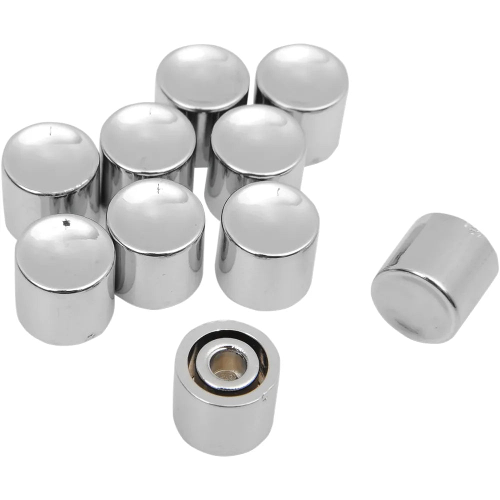 Chrome Long Turn Signal Button Cap