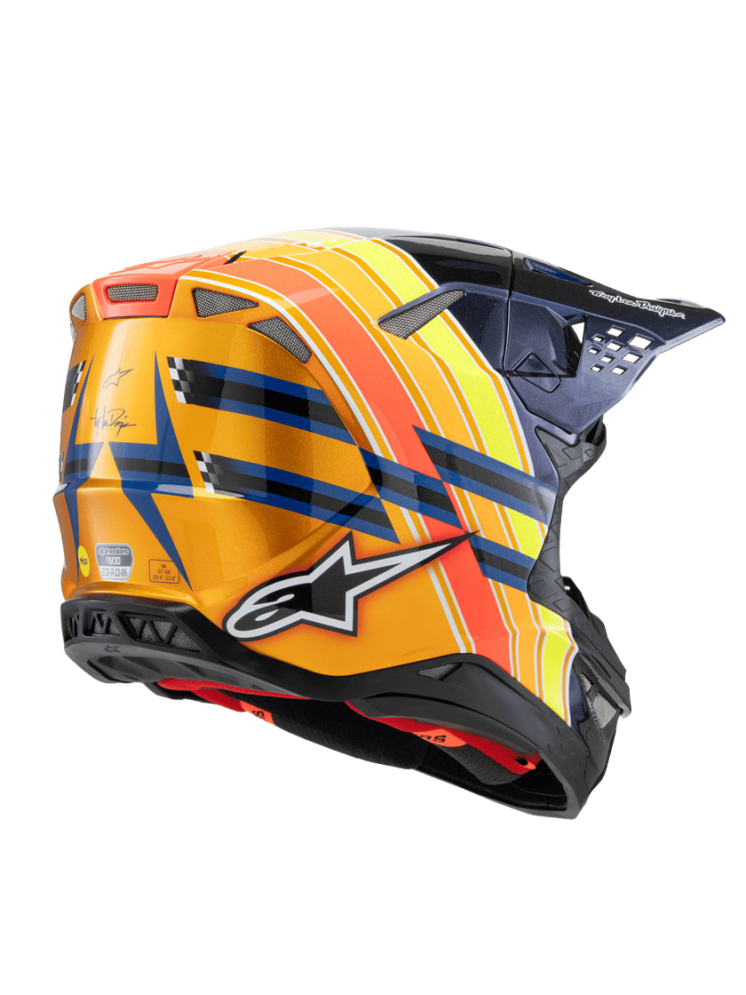 Casco Alpinestars Supertech M10 TLD Edition 25 MIPS® - Gloss Dark Blue/Orange/Yellow/Fluo Red