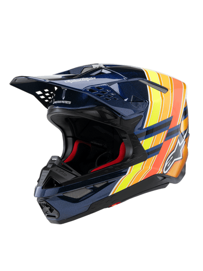 Casco Alpinestars Supertech M10 TLD Edition 25 MIPS® - Gloss Dark Blue/Orange/Yellow/Fluo Red
