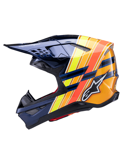 Casco Alpinestars Supertech M10 TLD Edition 25 MIPS® - Gloss Dark Blue/Orange/Yellow/Fluo Red