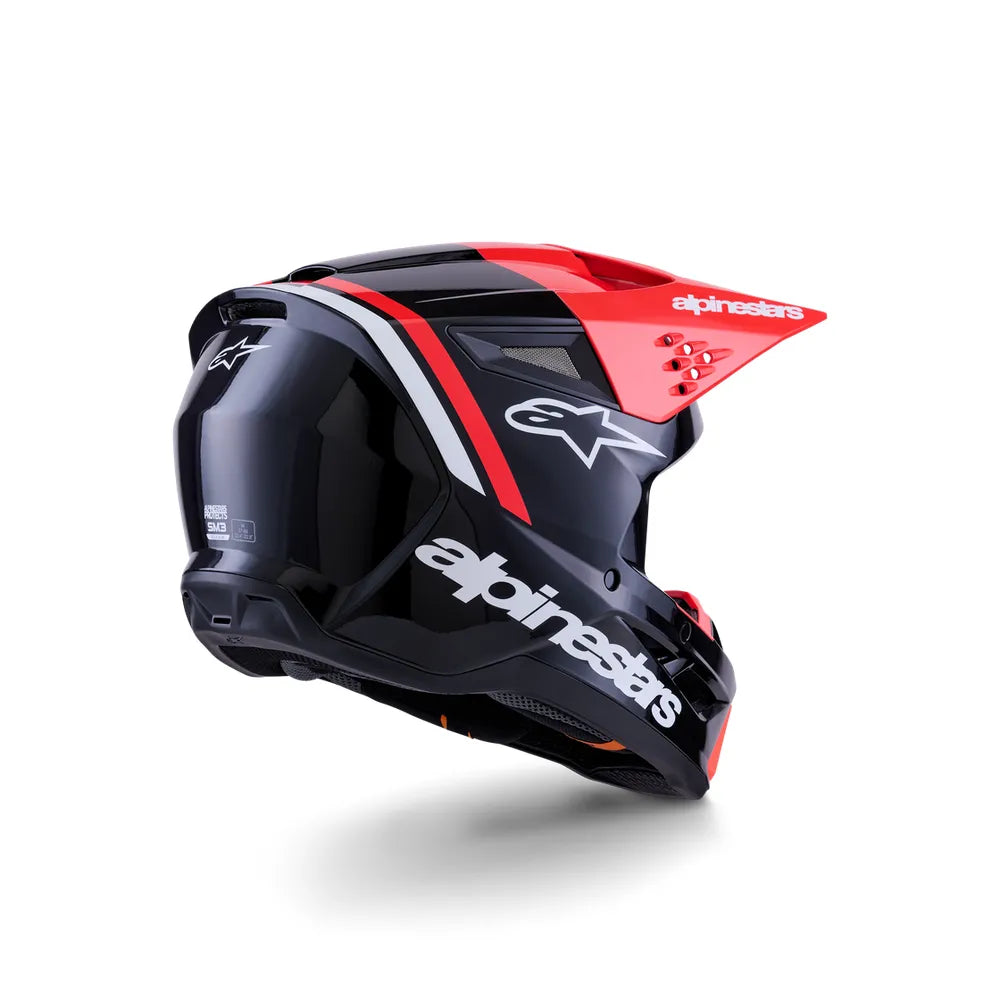 Casco Alpinestars SM3 Radium - Gloss Black/Red Fluo/White