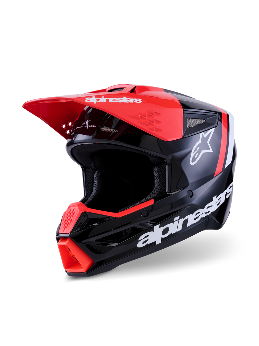 Casco Alpinestars SM3 Radium - Gloss Black/Red Fluo/White