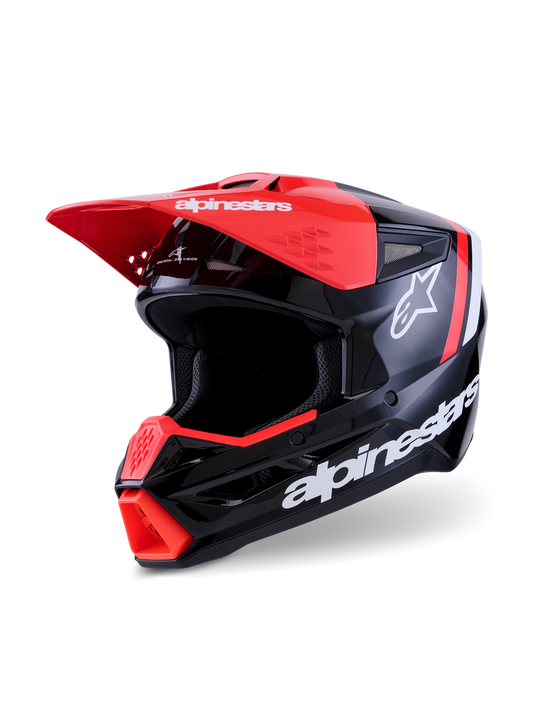 Casco Alpinestars SM3 Radium - Gloss Black/Red Fluo/White