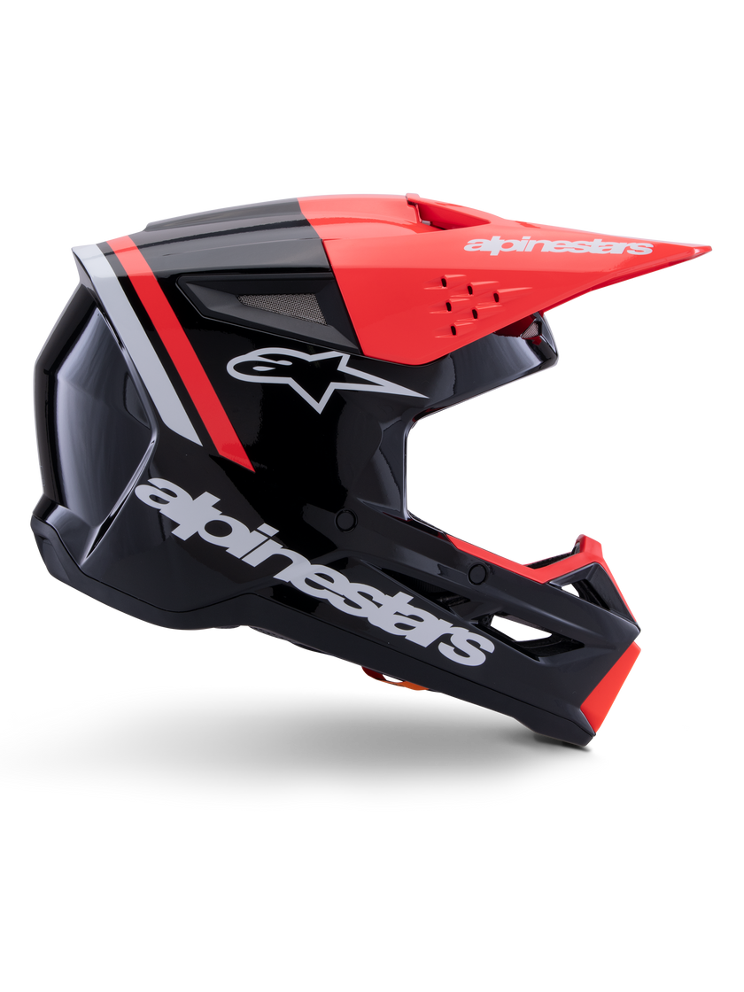 Casco Alpinestars SM3 Radium - Gloss Black/Red Fluo/White