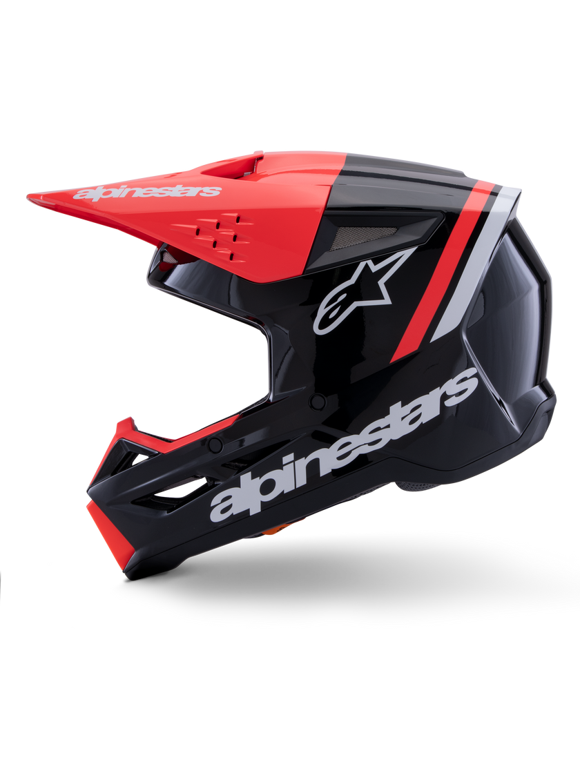 Casco Alpinestars SM3 Radium - Gloss Black/Red Fluo/White