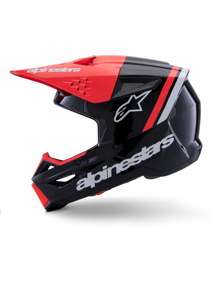 Casco Alpinestars SM3 Radium - Gloss Black/Red Fluo/White