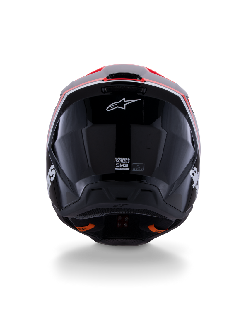 Casco Alpinestars SM3 Radium - Gloss Black/Red Fluo/White
