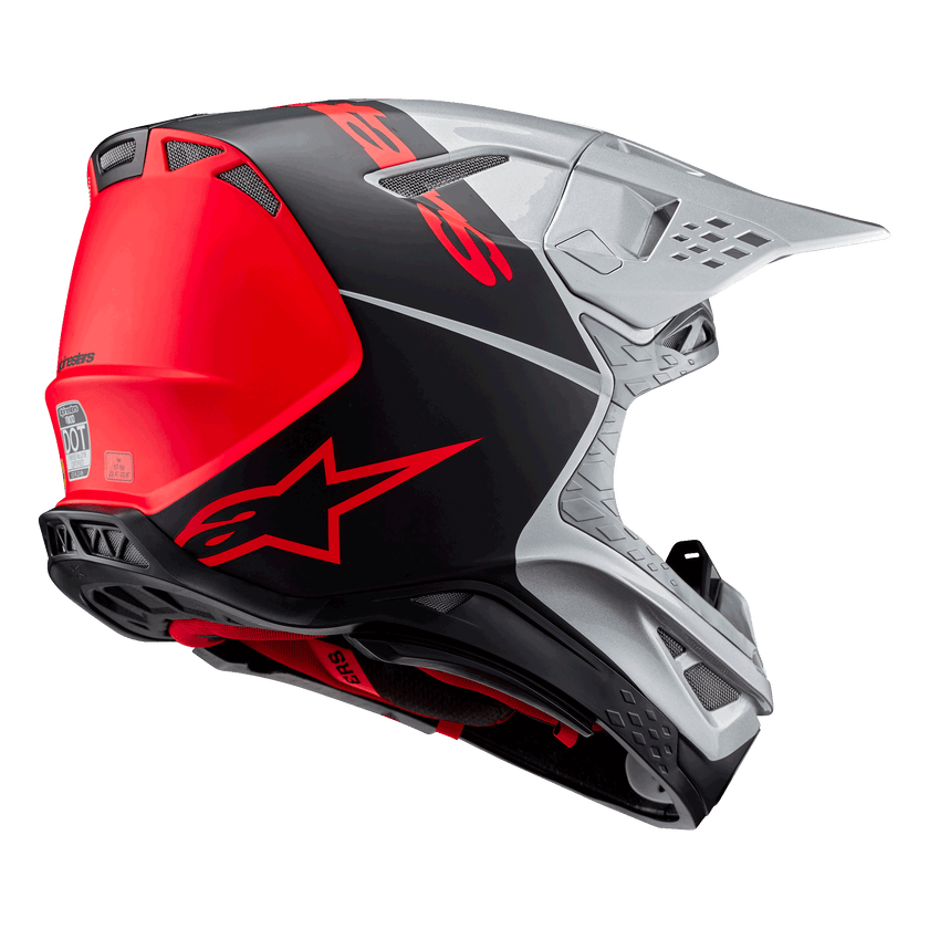Casco Alpinestars Supertech M10 Flood MIPS® - Gloss Silver/Black/Orange Fluo