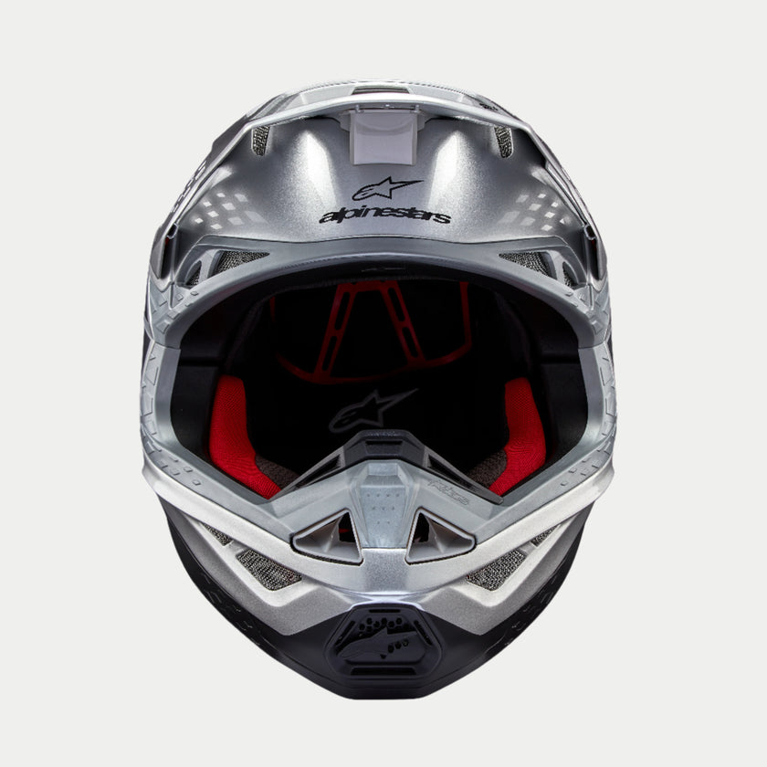 Casco Alpinestars Supertech M10 Flood MIPS® - Gloss Silver/Black/Orange Fluo