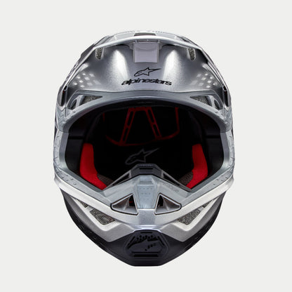 Casco Alpinestars Supertech M10 Flood MIPS® - Gloss Silver/Black/Orange Fluo
