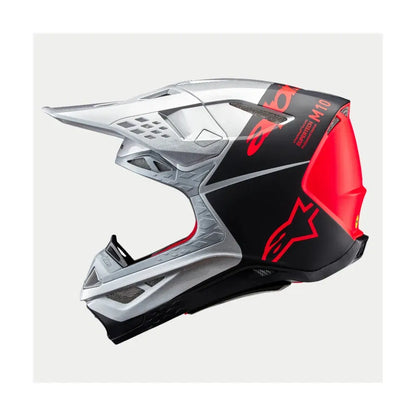 Casco Alpinestars Supertech M10 Flood MIPS® - Gloss Silver/Black/Orange Fluo