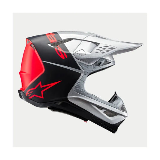 Casco Alpinestars Supertech M10 Flood MIPS® - Gloss Silver/Black/Orange Fluo