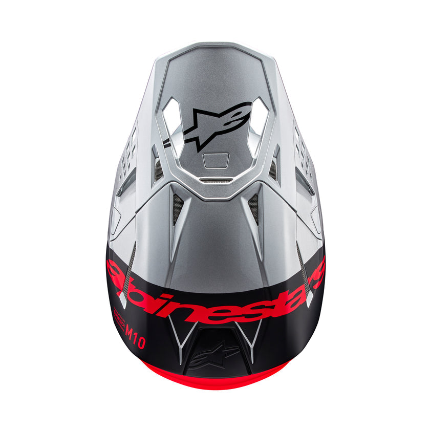 Casco Alpinestars Supertech M10 Flood MIPS® - Gloss Silver/Black/Orange Fluo