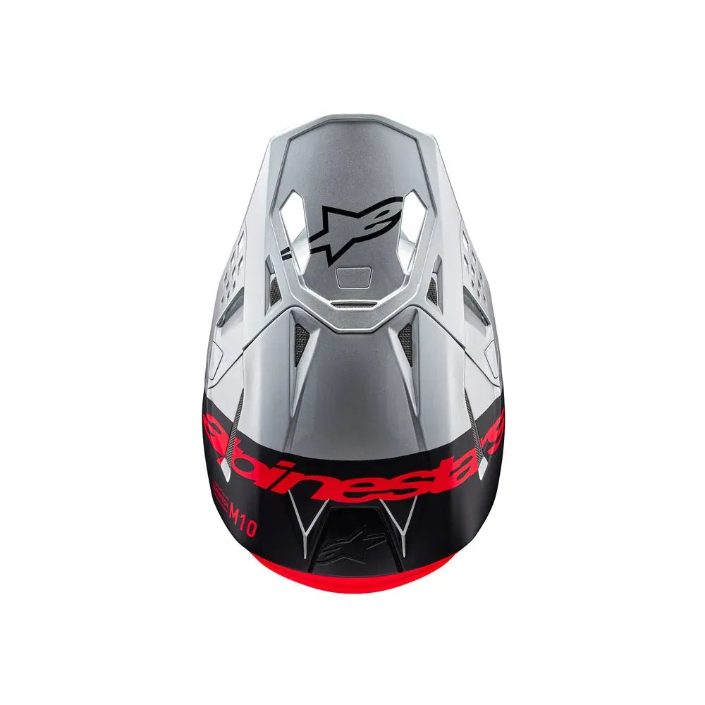 Casco Alpinestars Supertech M10 Flood MIPS® - Gloss Silver/Black/Orange Fluo