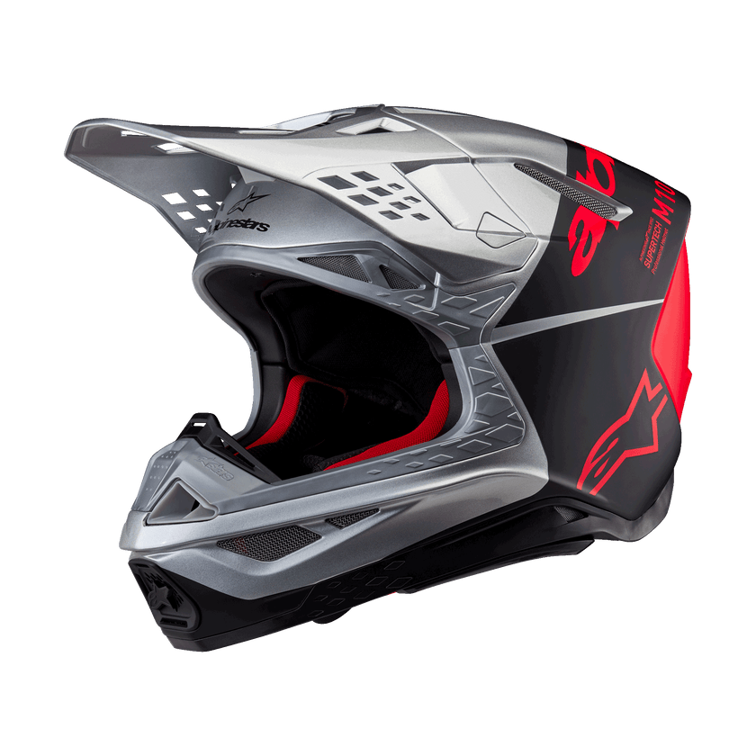 Casco Alpinestars Supertech M10 Flood MIPS® - Gloss Silver/Black/Orange Fluo