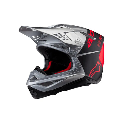 Casco Alpinestars Supertech M10 Flood MIPS® - Gloss Silver/Black/Orange Fluo