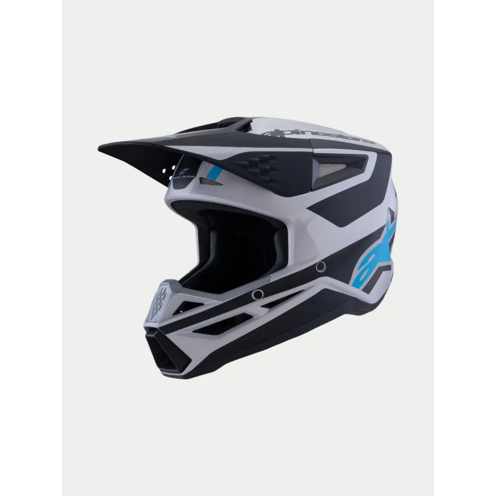 Casco Alpinestars SM3 Heat - Plata Mate/Azul/Negro