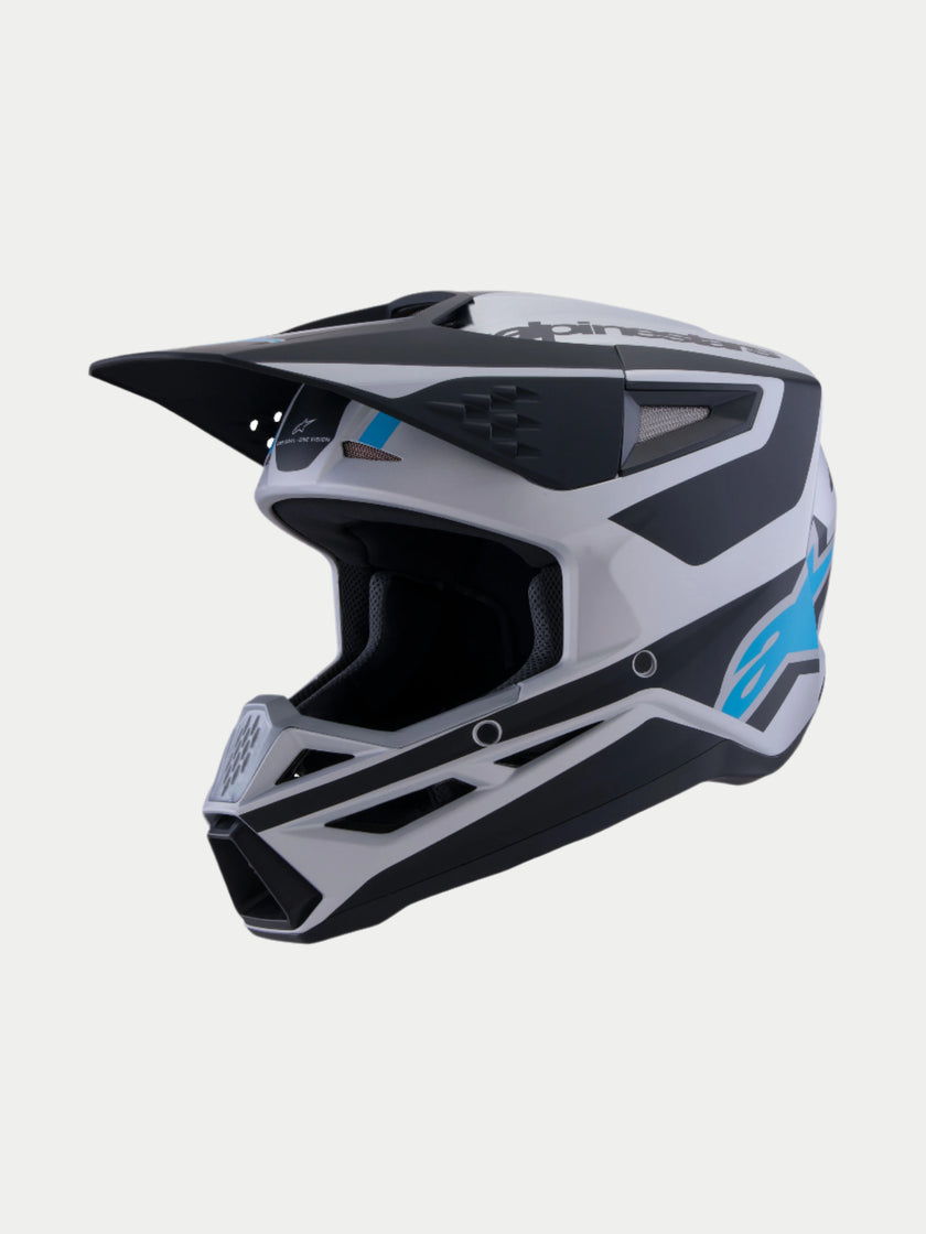 Casco Alpinestars SM3 Heat - Plata Mate/Azul/Negro