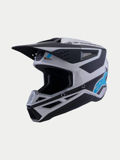 Casco Alpinestars SM3 Heat - Plata Mate/Azul/Negro