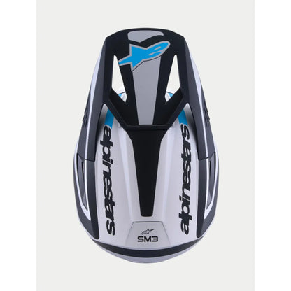 Casco Alpinestars SM3 Heat - Plata Mate/Azul/Negro