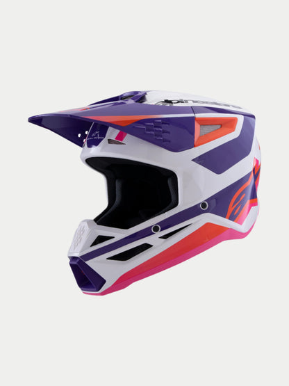 Casco Alpinestars SM3 Heat - Blanco/Púrpura/Rosa