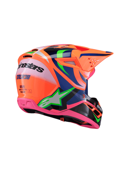Casco para niño Alpinestars SM3 Deegan- Gloss Orange Fluo/Purple/Pink Fluo