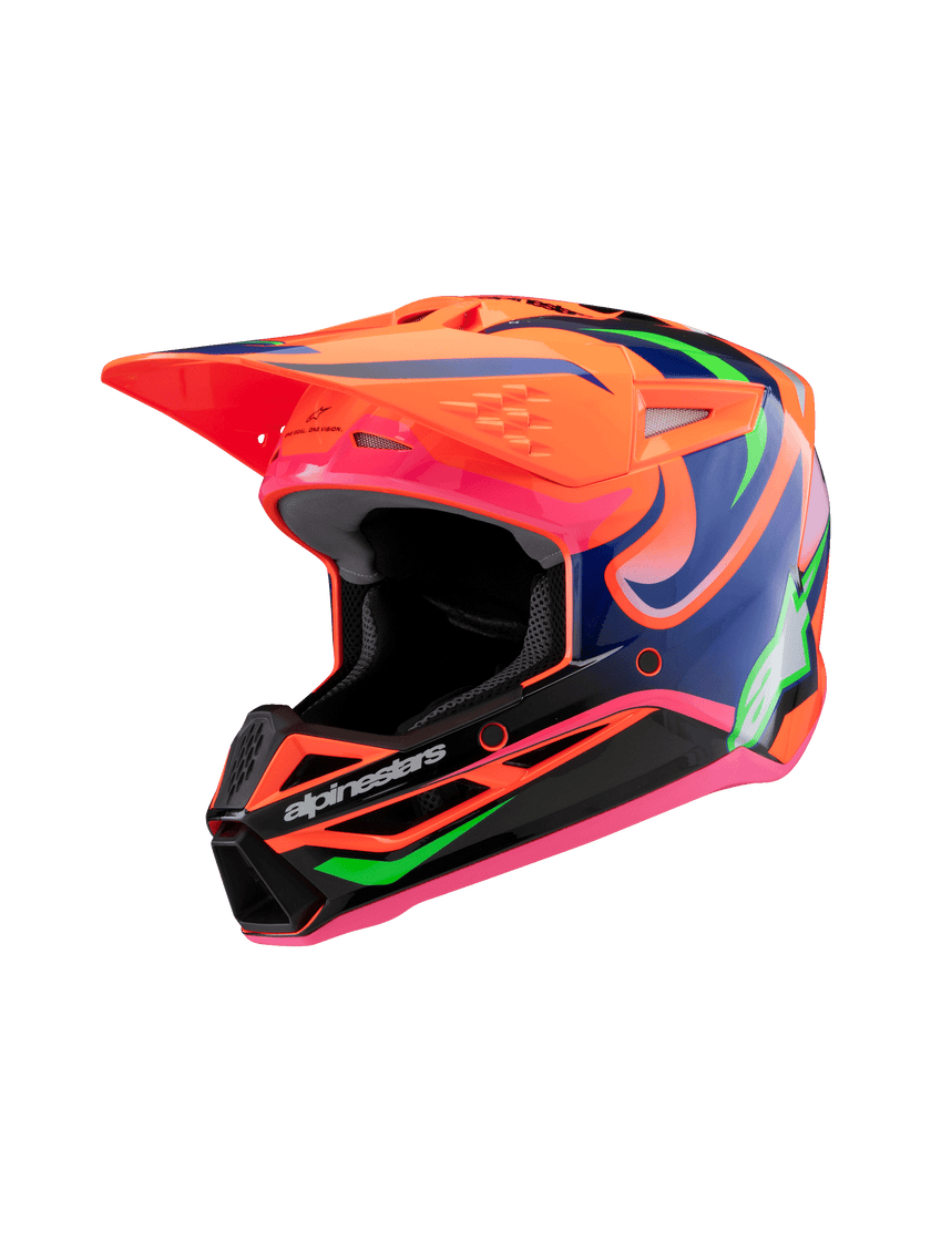 Casco para niño Alpinestars SM3 Deegan- Gloss Orange Fluo/Purple/Pink Fluo