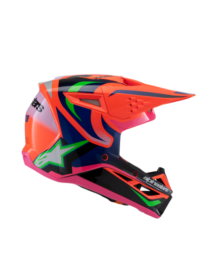 Casco para niño Alpinestars SM3 Deegan- Gloss Orange Fluo/Purple/Pink Fluo