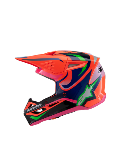 Casco para niño Alpinestars SM3 Deegan- Gloss Orange Fluo/Purple/Pink Fluo