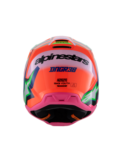 Casco para niño Alpinestars SM3 Deegan- Gloss Orange Fluo/Purple/Pink Fluo