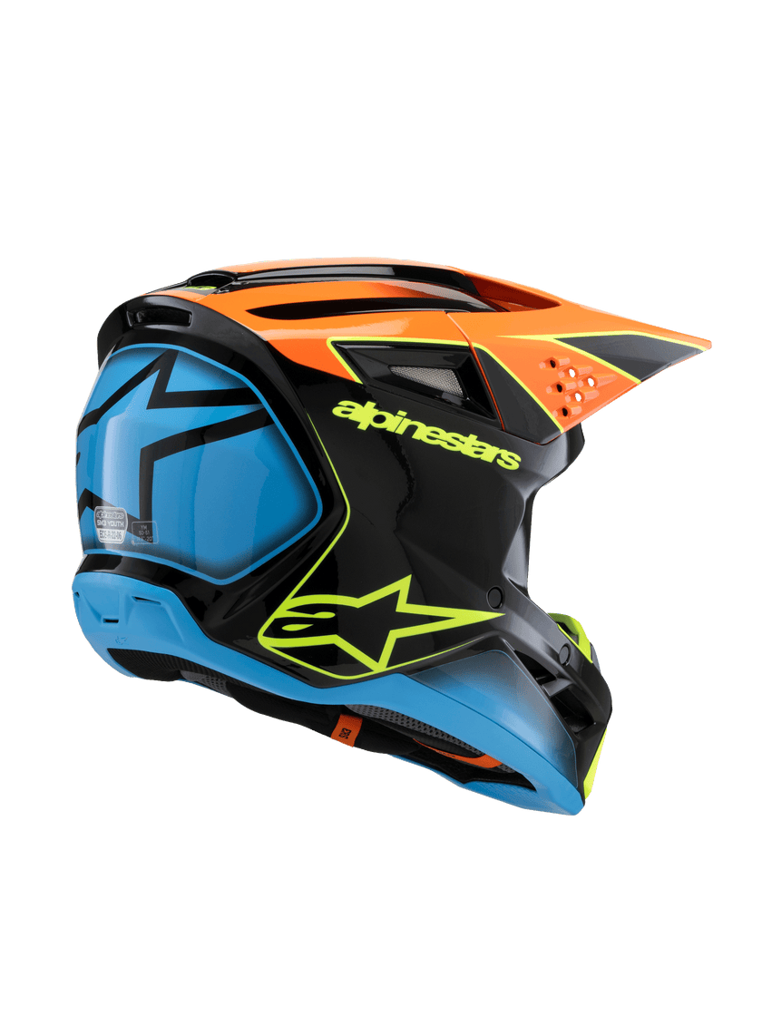 Casco para niño Alpinestars SM3 Helmet Fray - Gloss Black/Orange/Yellow Fluo