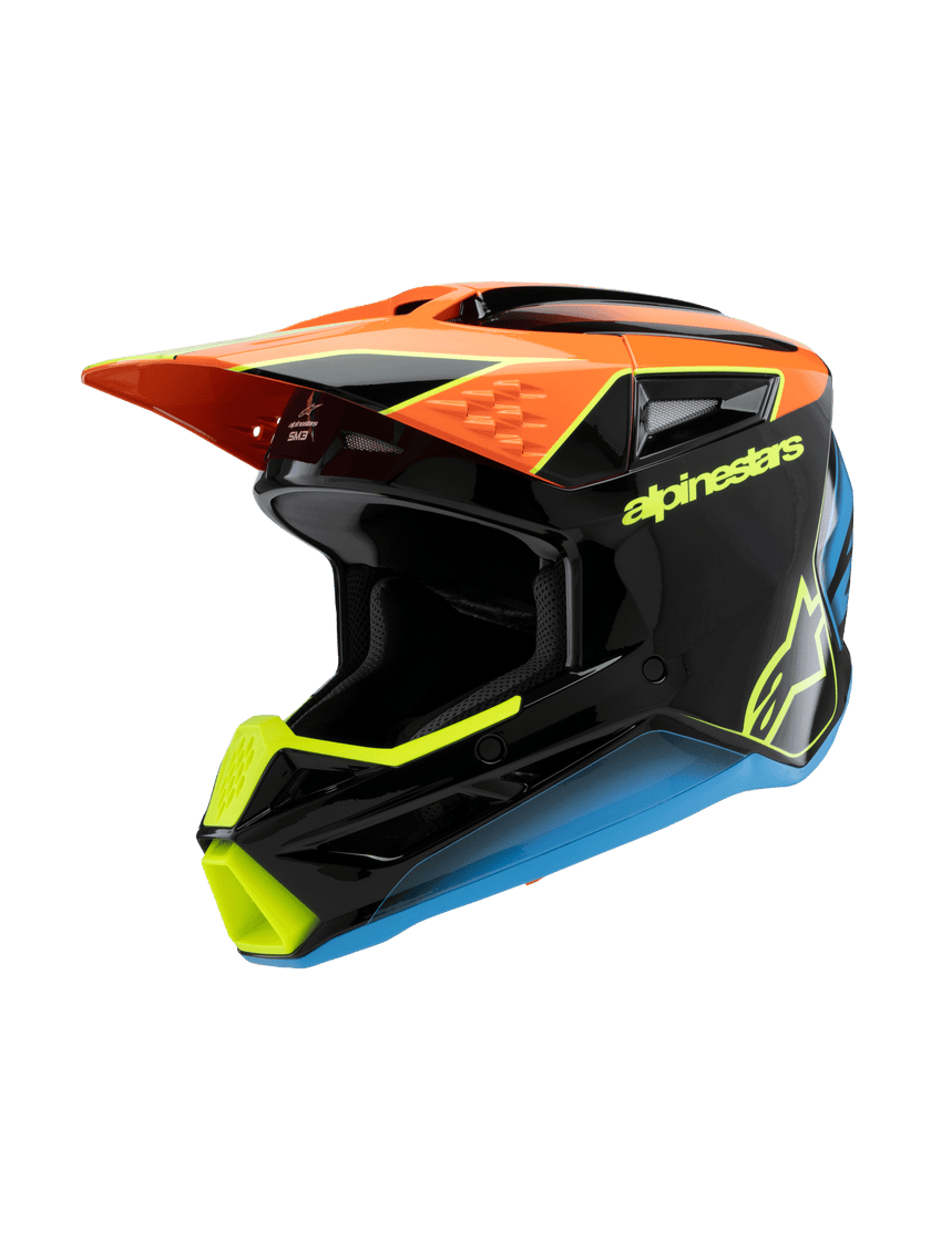 Casco para niño Alpinestars SM3 Helmet Fray - Gloss Black/Orange/Yellow Fluo