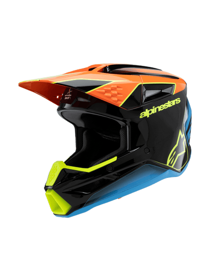Casco para niño Alpinestars SM3 Helmet Fray - Gloss Black/Orange/Yellow Fluo