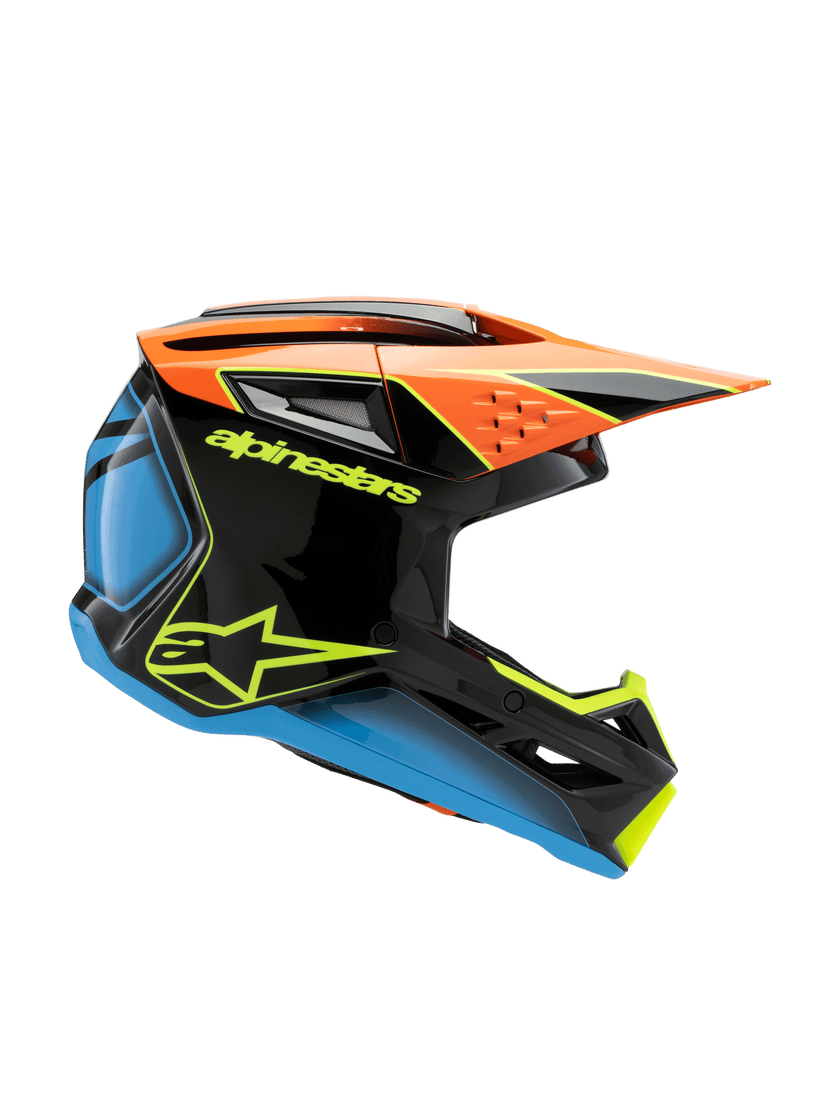 Casco para niño Alpinestars SM3 Helmet Fray - Gloss Black/Orange/Yellow Fluo