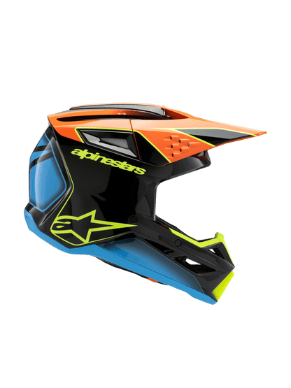 Casco para niño Alpinestars SM3 Helmet Fray - Gloss Black/Orange/Yellow Fluo