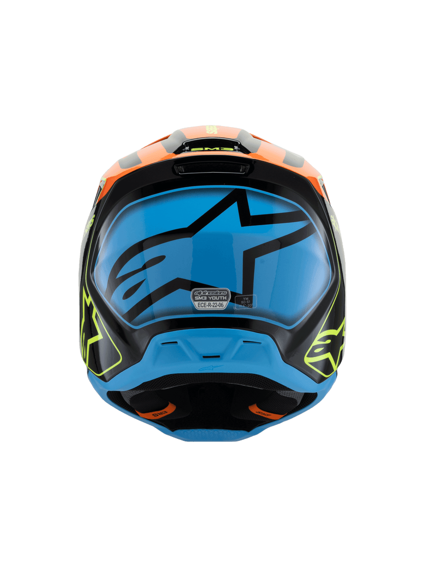 Casco para niño Alpinestars SM3 Helmet Fray - Gloss Black/Orange/Yellow Fluo