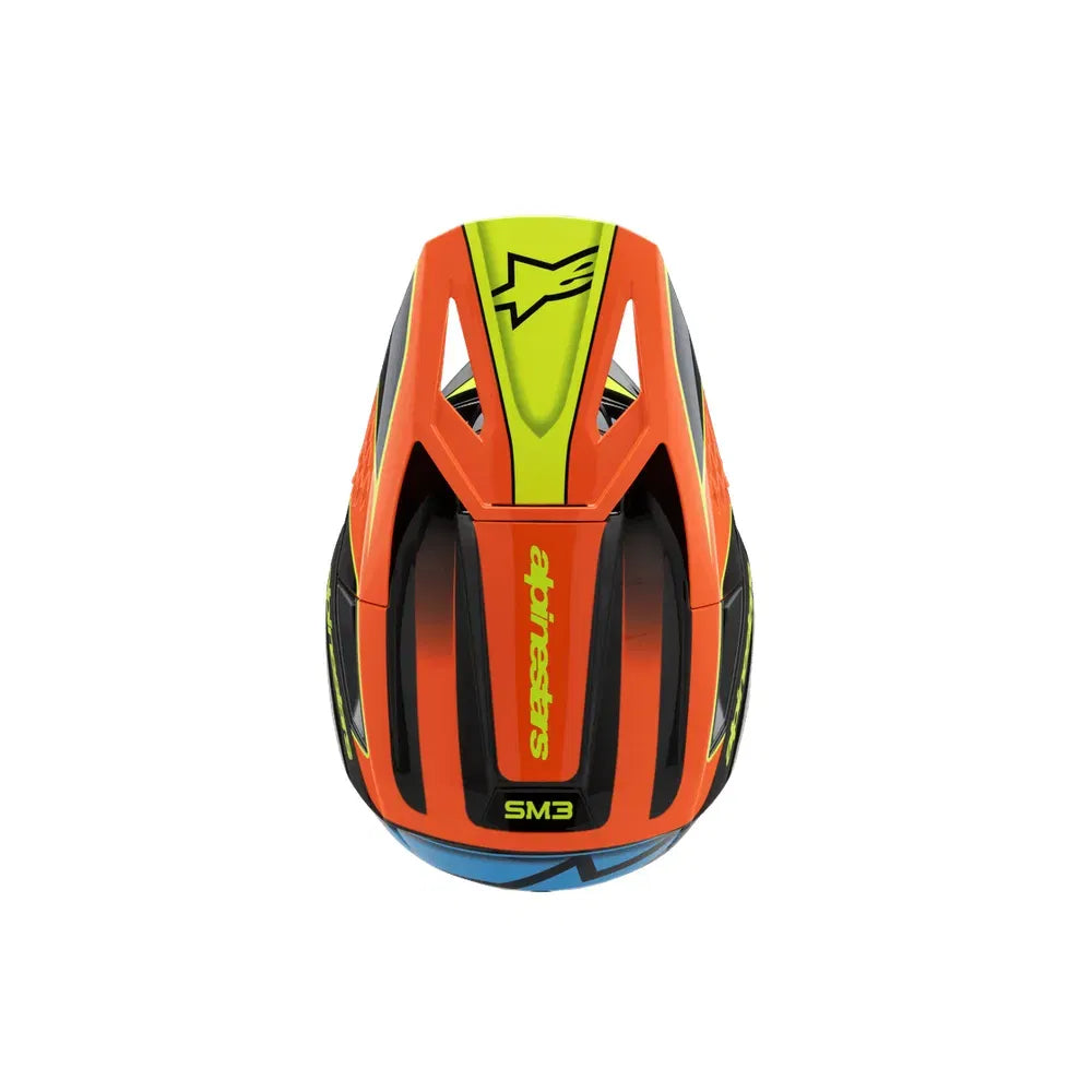 Casco para niño Alpinestars SM3 Helmet Fray - Gloss Black/Orange/Yellow Fluo
