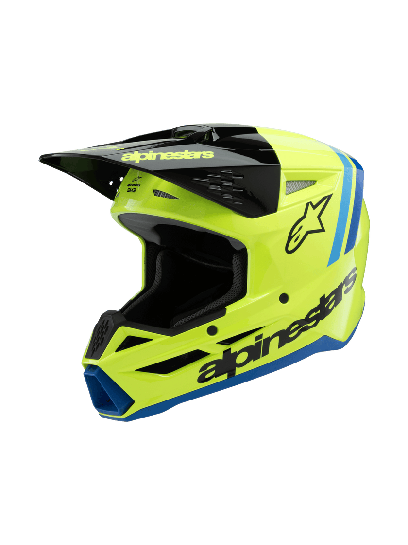 Casco para niño Alpinestars SM3 Radium - Gloss Yellow Fluo/Black/Blue