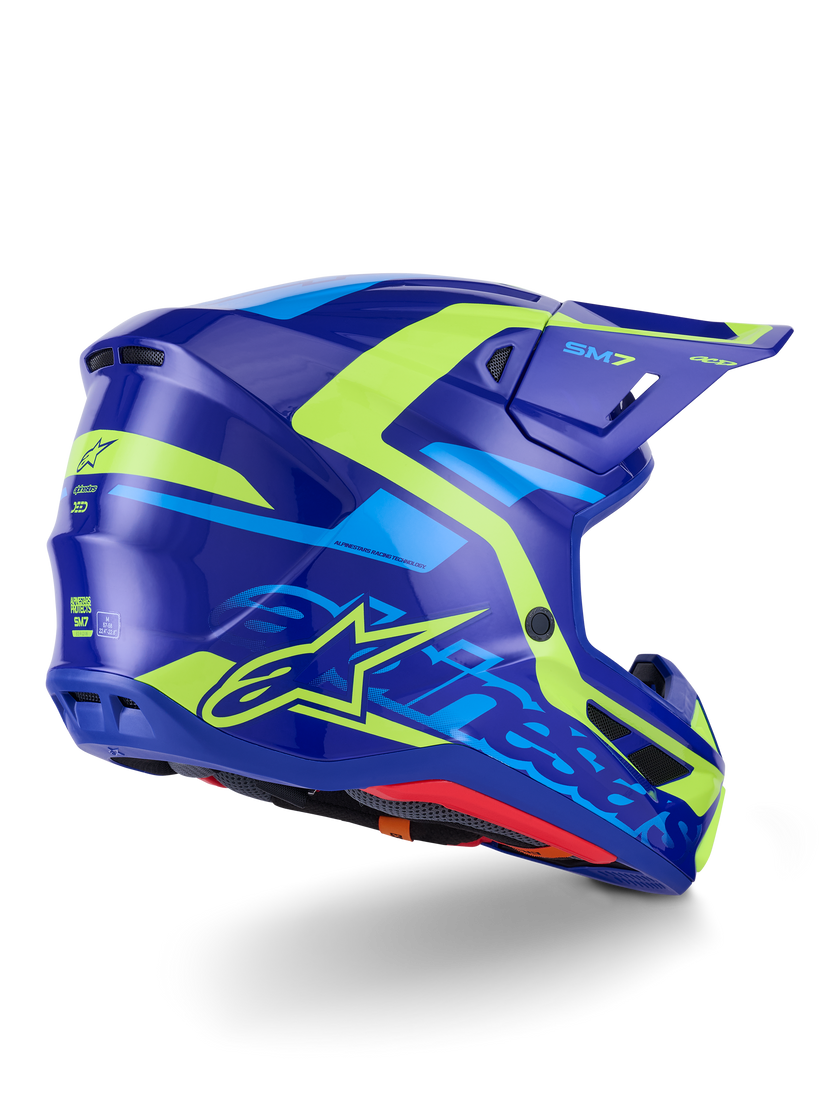 Casco Alpinestars SM7 Deed - Gloss Blue/Yellow Fluo
