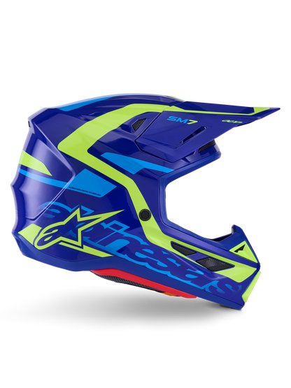 Casco Alpinestars SM7 Deed - Gloss Blue/Yellow Fluo
