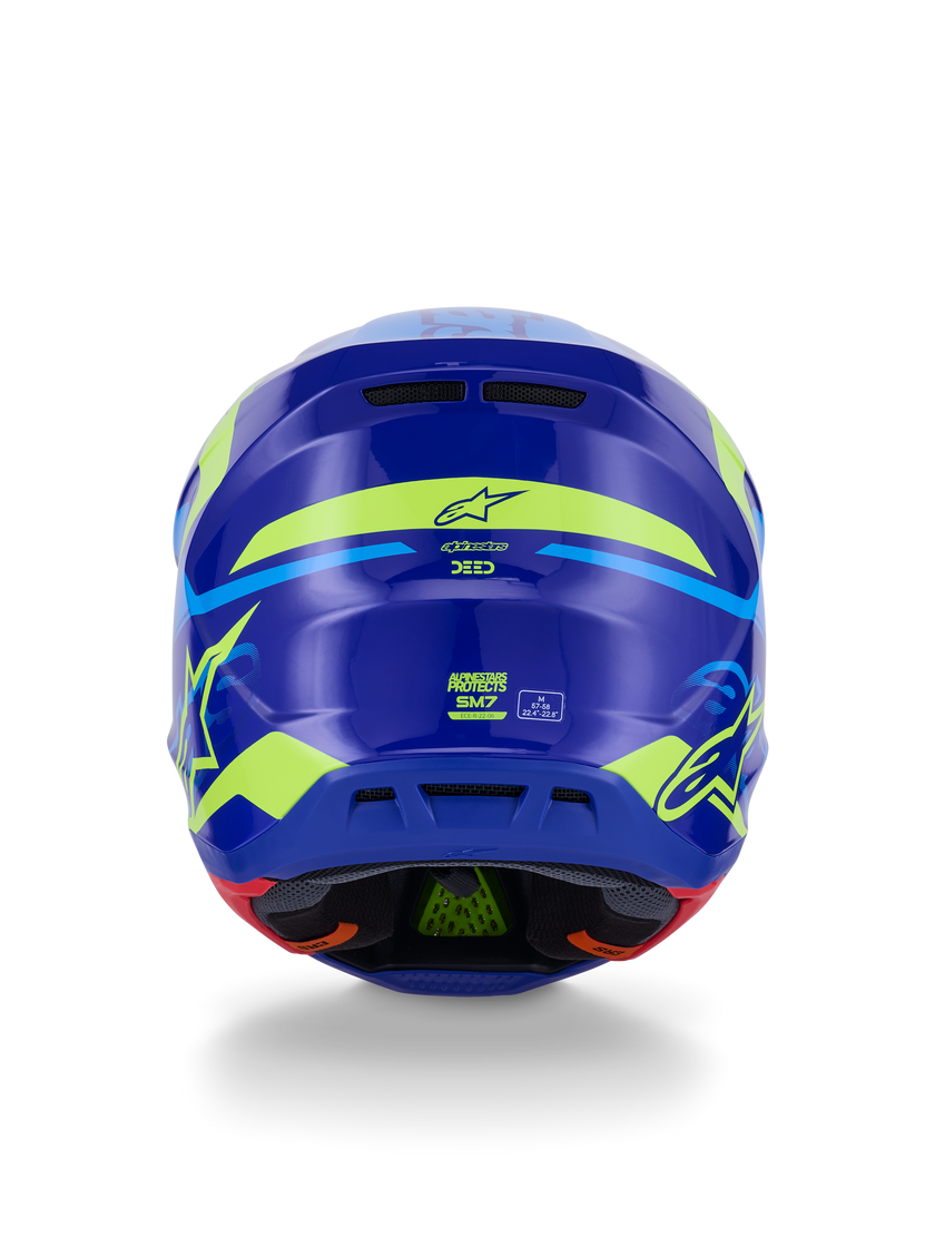 Casco Alpinestars SM7 Deed - Gloss Blue/Yellow Fluo