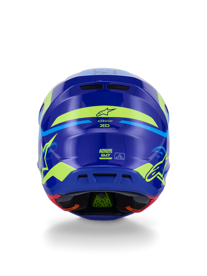 Casco Alpinestars SM7 Deed - Gloss Blue/Yellow Fluo