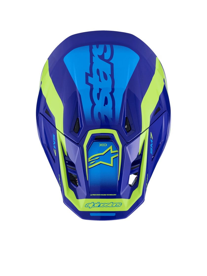 Casco Alpinestars SM7 Deed - Gloss Blue/Yellow Fluo